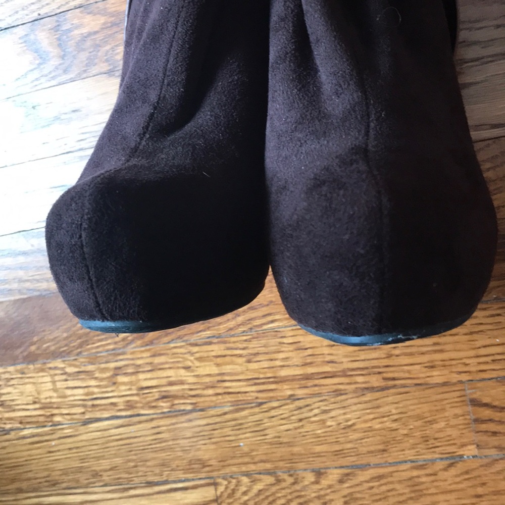💖 Y2K BROWN SUEDE BOOTS 💖 - Picture 3 of 8